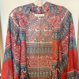 Abercrombie & Fitch Patterned Chiffon Kimono